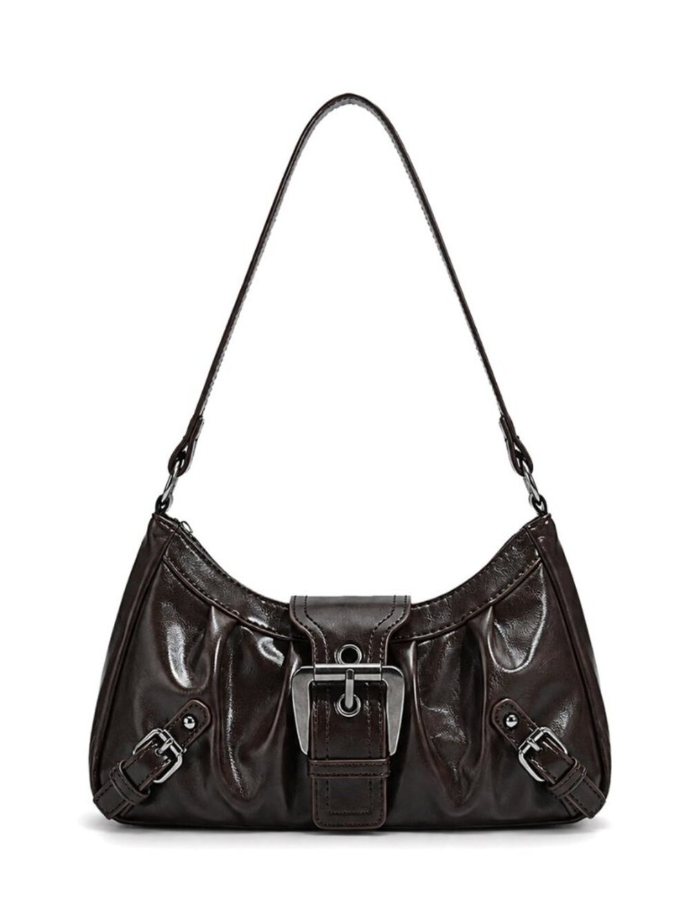 Women Y2k Trendy Shoulder Bag Small Cute Hobo Bag Top Handle Clutch Purse Buckle
